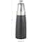 34" Black Glass Brushed Two-Toned Floor Vase with Textured Silver Top